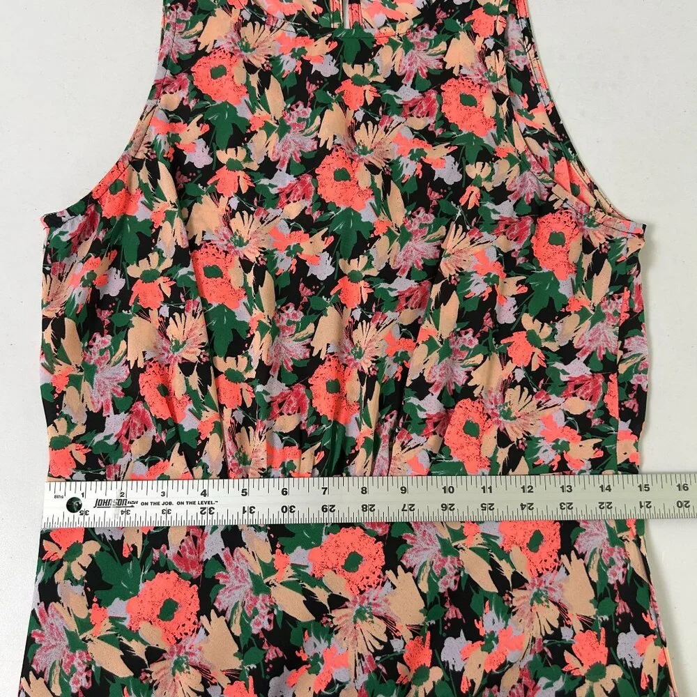 J Crew Mercantile Knee Length‎ Dress Size 6 Neon Floral Sleeveless Lined J4518